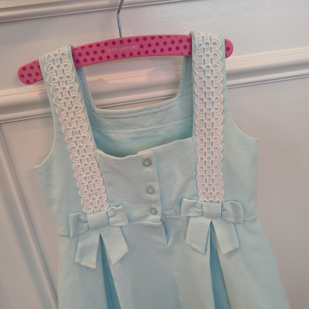 Janie and Jack Light Blue Dress with White Accents